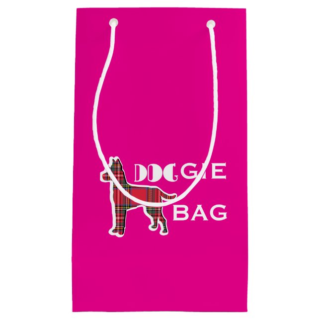 Doggie Bag Red Plaid Hot Pink Bag  (Front)