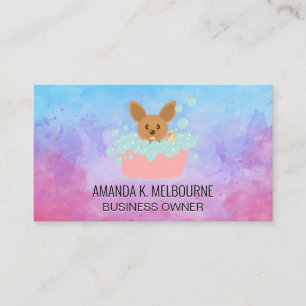 Doggie Bath Wash Soap Bubbles Business Card