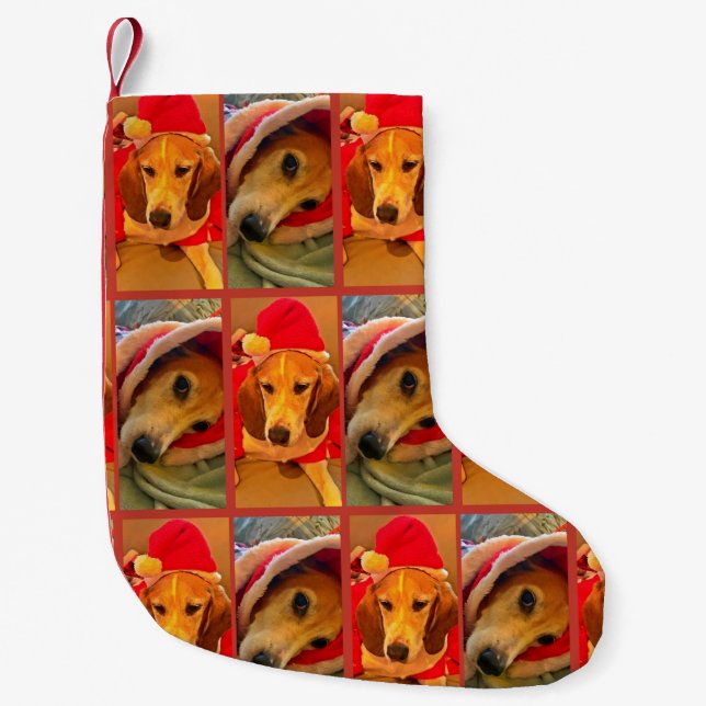 Doggie Christmas Stocking by Tamara Diaz Art (Front)