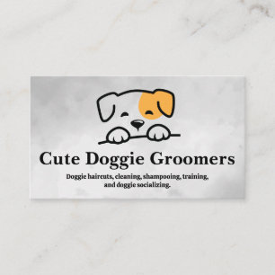 Doggie Illustration Groomers Business Card
