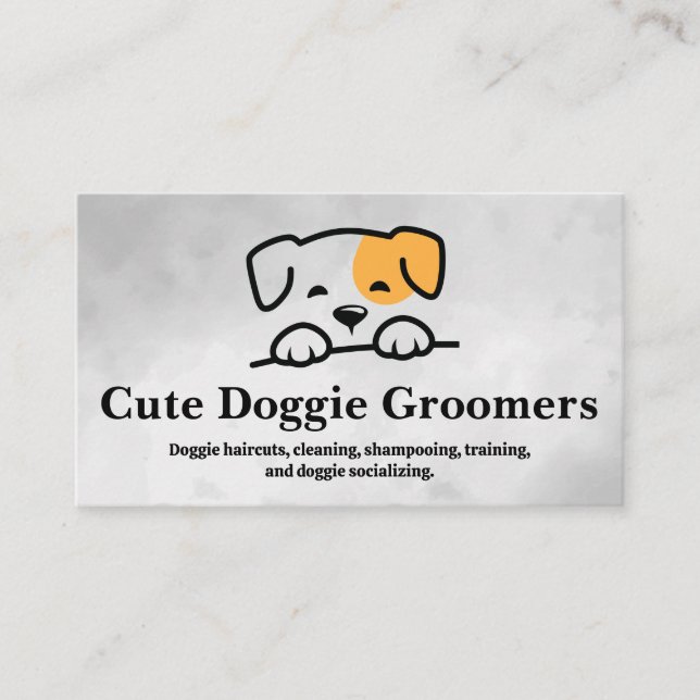 Doggie Illustration | Groomers Business Card (Front)