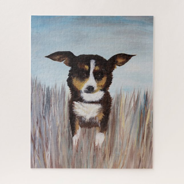 Doggie in Grass Jigsaw Puzzle (Vertical)
