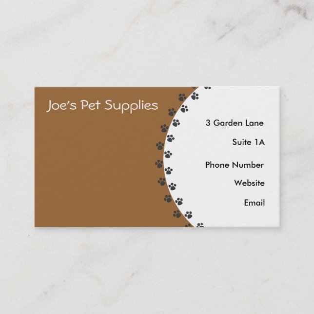 Doggie Paw Prints Business Cards (Front)