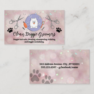 Doggie Scissors and Comb Groomers Business Card