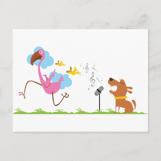 Doggie Singer Postcard (Front)