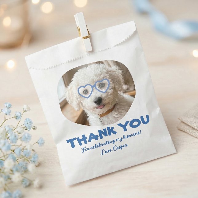 Doggie Treat Wedding Dog Photo Thank You Favour Bags (Dog Treats Bag With Photo)