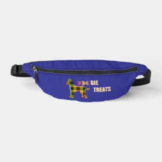 Doggie Treats Logo Novelty Yellow Plaid Blue  Bum Bags