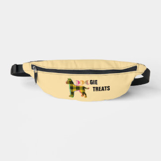 Doggie Treats Logo Novelty Yellow Plaid Lt Yellow Bum Bags
