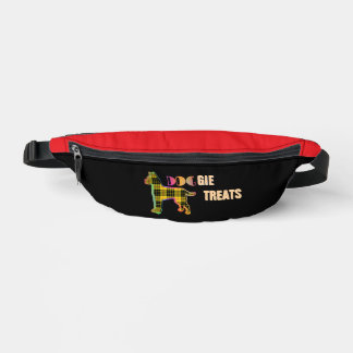 Doggie Treats Logo Novelty Yellow Plaid Red Black  Bum Bags