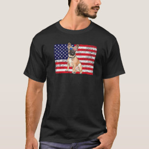 Doggie Usa Dog Owner Usa French Bulldog Usa Flag T-Shirt