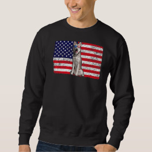 Doggie Usa Dog Owner Usa Siberian Husky Usa Flag Sweatshirt
