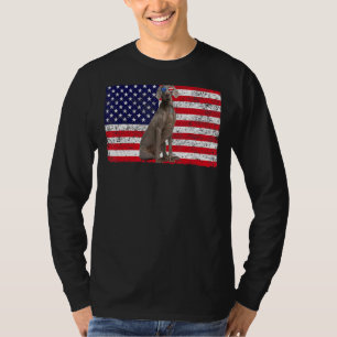 Doggie Usa Dog Owner Usa Weimaraner Usa Flag T-Shirt
