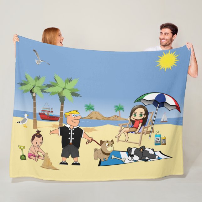 Doggone Beachy Fleece Blanket (In Situ)