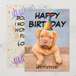 Doggone Birthday Wishes of Puppy with Birthday cap Card