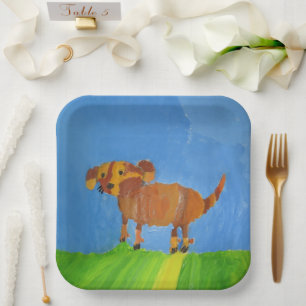 Doggy "Art by Kids" Paper Plate