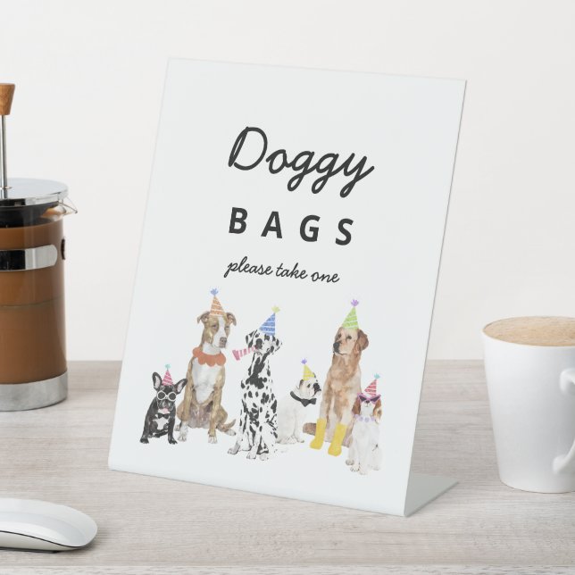  Doggy Bags Dog Birthday Favours Sign (In SItu)