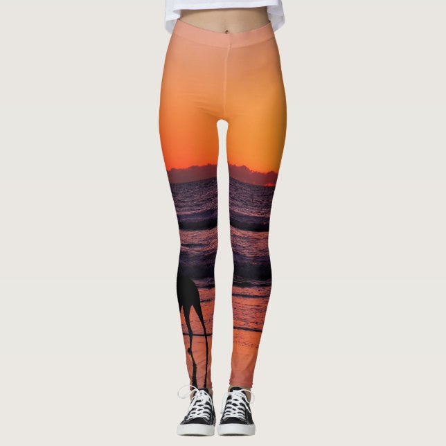 Doggy beach day! leggings (Front)