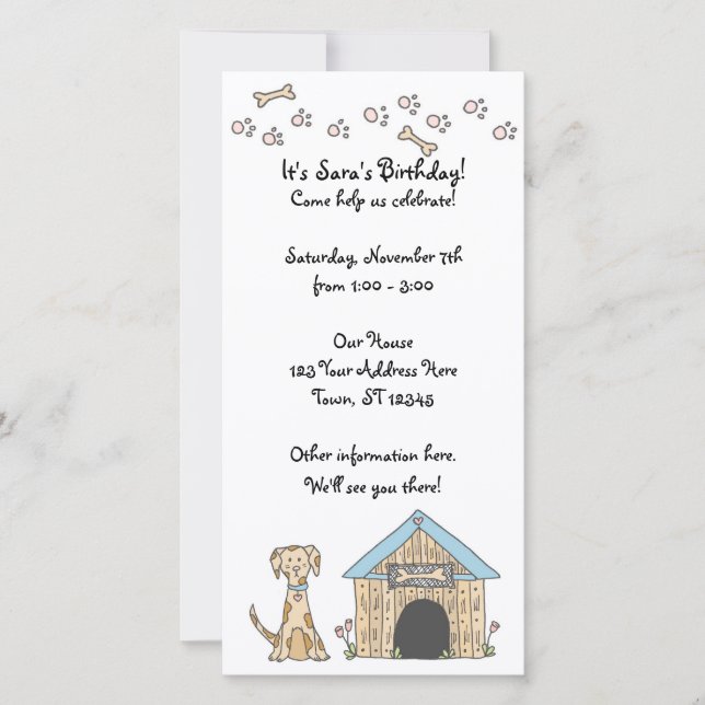 Doggy Birthday Invitation (Front)