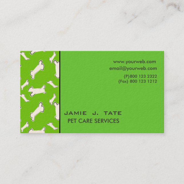 Doggy Bones Business Card (Front)