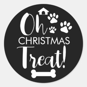 Doggy Christmas Present, pooch, Custom Dog Biscuit Classic Round Sticker