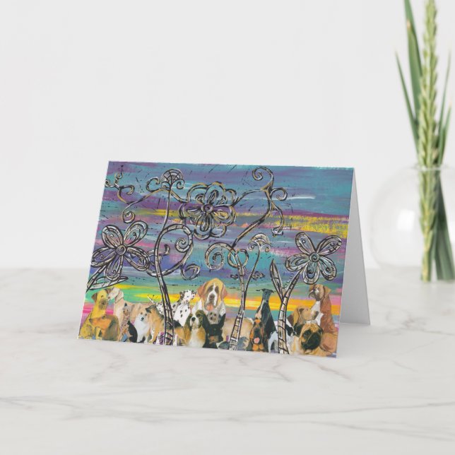 Doggy Days Greeting Card (Front)