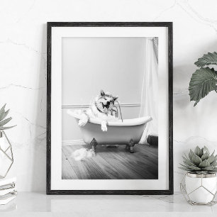 Doggy in a bathtub Poster