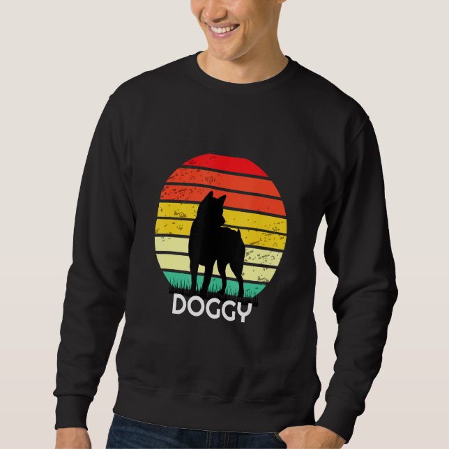 Doggy Retro Vintage Sunset Sweatshirt (Front)