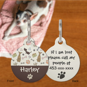 Doggy Treat Bones and Paws Pet Tag