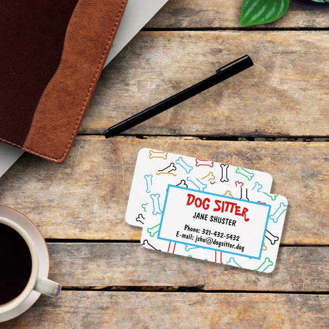 Doggy treats pattern various colours simple business card (Creator Uploaded)