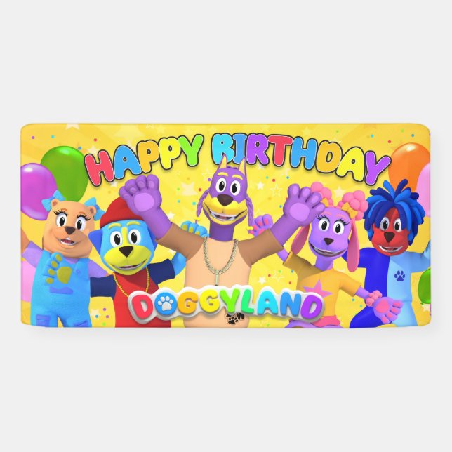 Doggyland Birthday Banner (Horizontal)