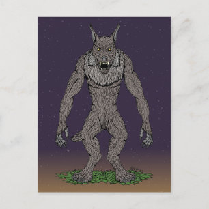 Dogman Cryptid or Werewolf Postcard