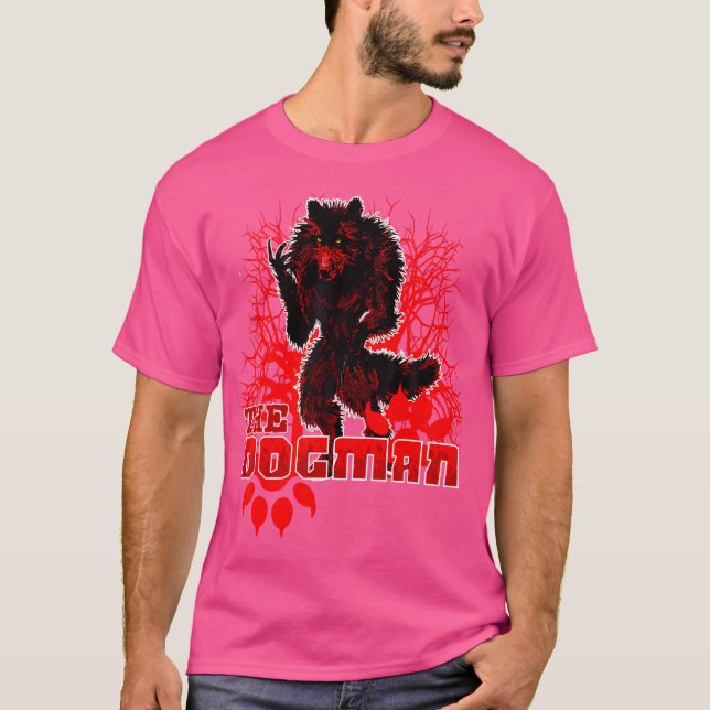 Dogman Of America Red Wolf Monster Werewolf Skinwa T-Shirt (Front)