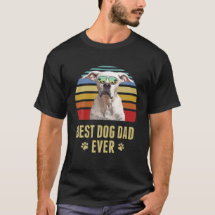 Dogo Argentino Best Dog Dad Ever Retro Sunset T-Shirt