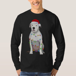 Dogo Argentino Christmas Lights Xmas Dog Lover T-Shirt