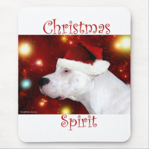 Dogo Argentino Christmas Spirit Mouse Pad