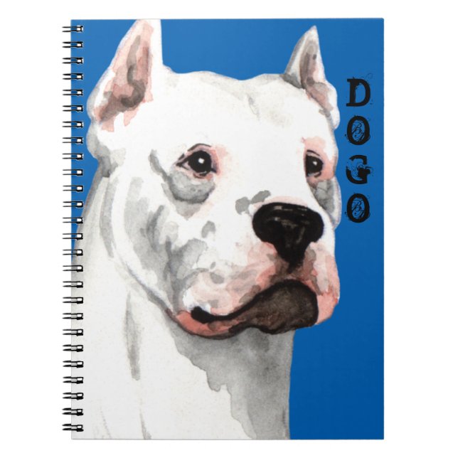 Dogo Argentino Colour Block Spiral Notebook (Front)
