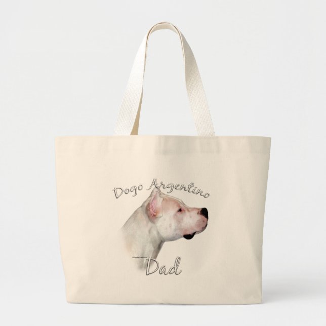 Dogo Argentino Dad 2 Large Tote Bag (Front)