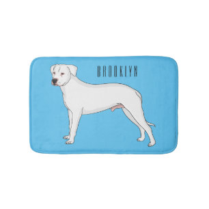 Dogo argentino dog cartoon illustration bath mat
