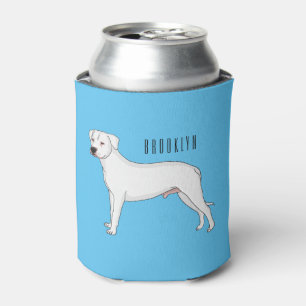 Dogo argentino dog cartoon illustration can cooler