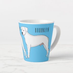 Dogo argentino dog cartoon illustration latte mug