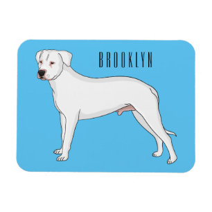 Dogo argentino dog cartoon illustration magnet