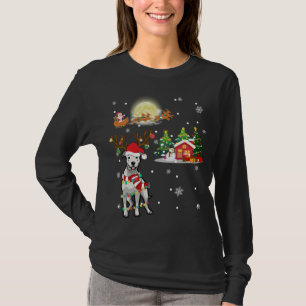 Dogo Argentino Dog Light Christmas Reindeer Tree X T-Shirt