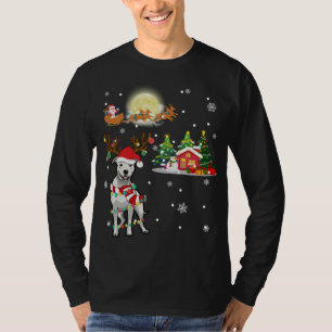 Dogo Argentino Dog Light Christmas Reindeer Tree X T-Shirt