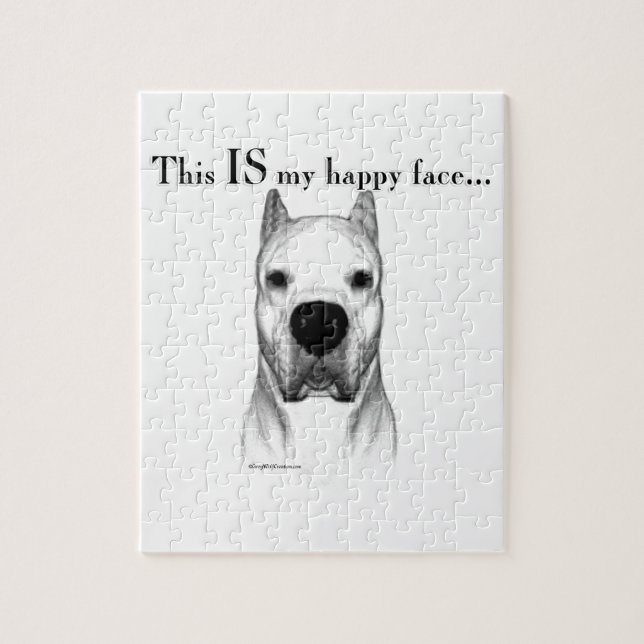 Dogo Argentino Happy Face Jigsaw Puzzle (Vertical)
