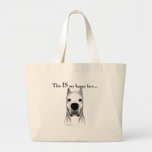 Dogo Argentino Happy Face Large Tote Bag