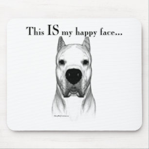 Dogo Argentino Happy Face Mouse Pad