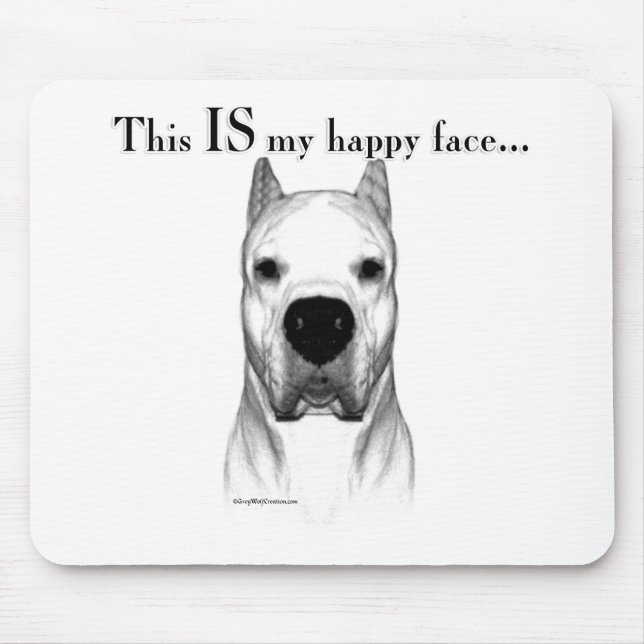 Dogo Argentino Happy Face Mouse Pad (Front)