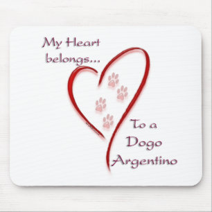 Dogo Argentino Heart Belongs Mouse Pad