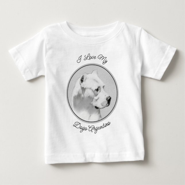 Dogo Argentino Painting - Original Dog Art Baby T-Shirt (Front)