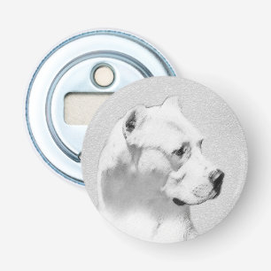 Dogo Argentino Painting - Original Dog Art Bottle Opener